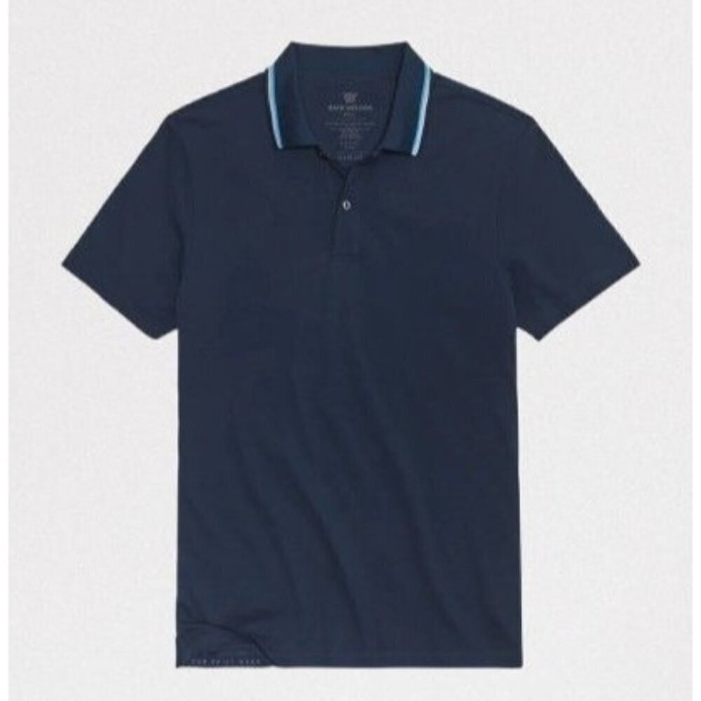 MACK WELDON SILVER Pique Polo Structured collar Washed Blue Size 2XL